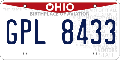 OH license plate GPL8433