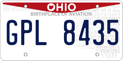 OH license plate GPL8435