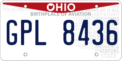 OH license plate GPL8436