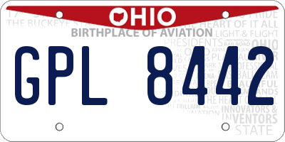 OH license plate GPL8442