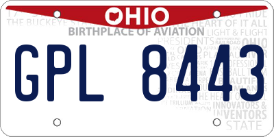 OH license plate GPL8443