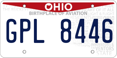OH license plate GPL8446