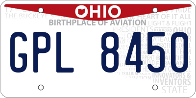 OH license plate GPL8450