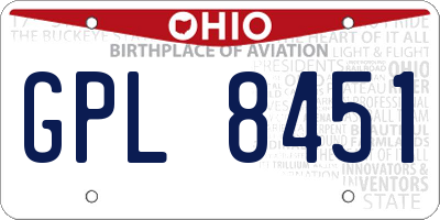 OH license plate GPL8451