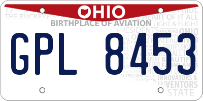 OH license plate GPL8453