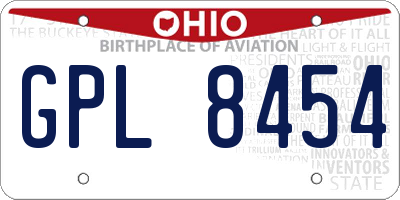 OH license plate GPL8454