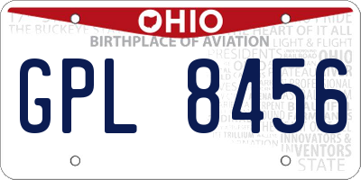 OH license plate GPL8456