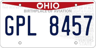 OH license plate GPL8457