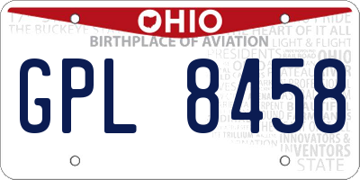 OH license plate GPL8458