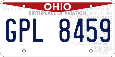 OH license plate GPL8459