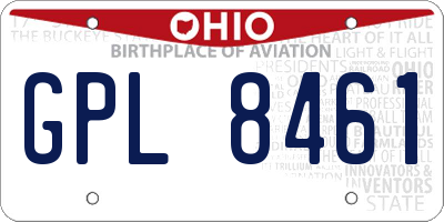 OH license plate GPL8461