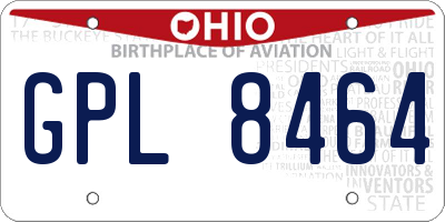 OH license plate GPL8464