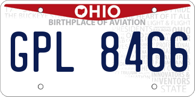 OH license plate GPL8466