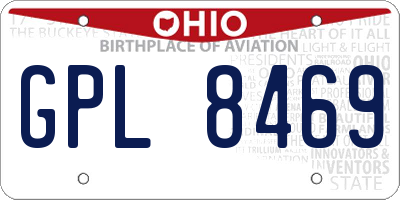 OH license plate GPL8469