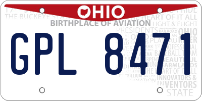 OH license plate GPL8471