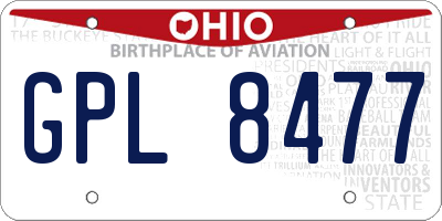 OH license plate GPL8477