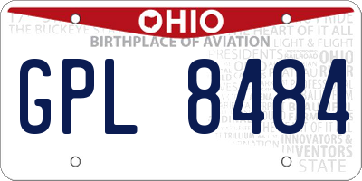 OH license plate GPL8484