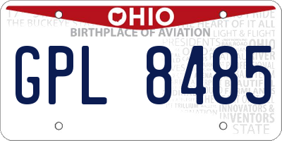 OH license plate GPL8485