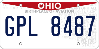 OH license plate GPL8487