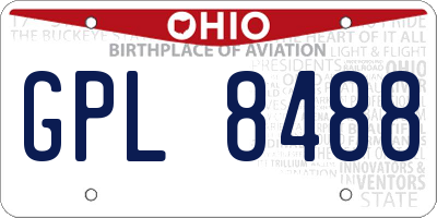 OH license plate GPL8488