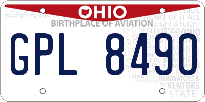 OH license plate GPL8490