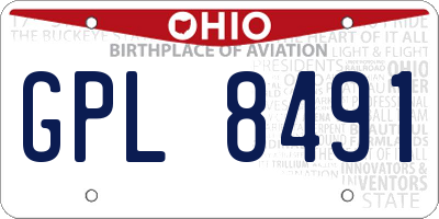 OH license plate GPL8491