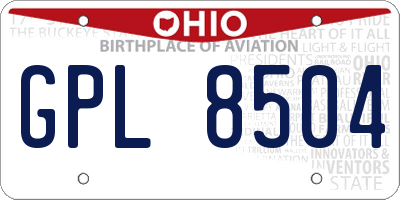 OH license plate GPL8504