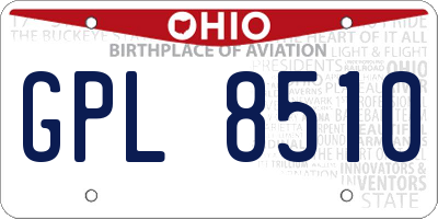 OH license plate GPL8510