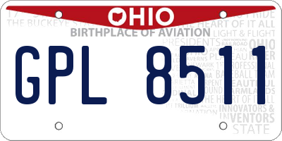 OH license plate GPL8511