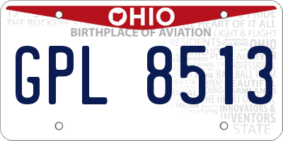 OH license plate GPL8513