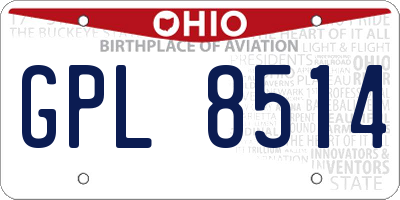 OH license plate GPL8514