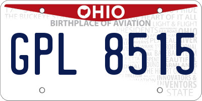 OH license plate GPL8515