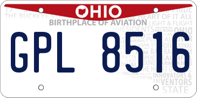 OH license plate GPL8516