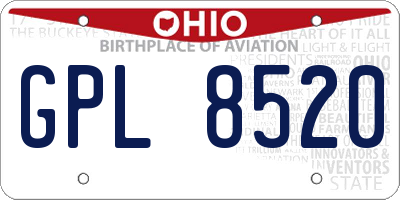 OH license plate GPL8520