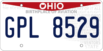 OH license plate GPL8529