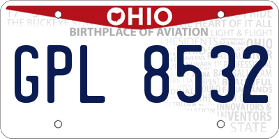 OH license plate GPL8532