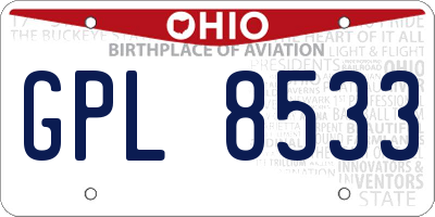 OH license plate GPL8533