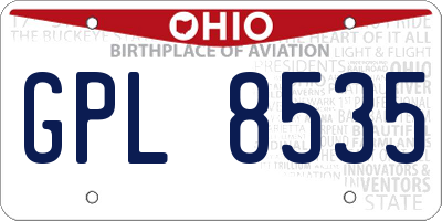 OH license plate GPL8535