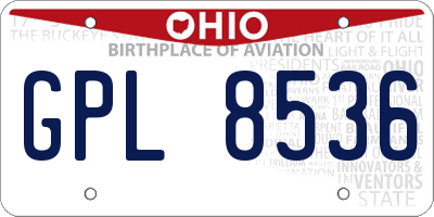 OH license plate GPL8536