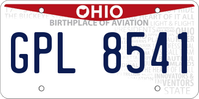 OH license plate GPL8541