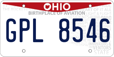 OH license plate GPL8546