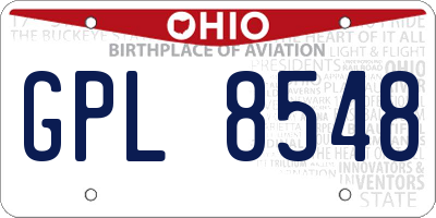 OH license plate GPL8548