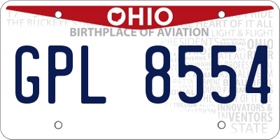 OH license plate GPL8554