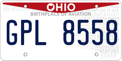 OH license plate GPL8558