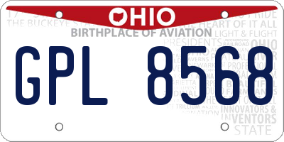 OH license plate GPL8568