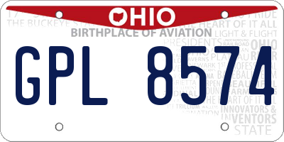 OH license plate GPL8574