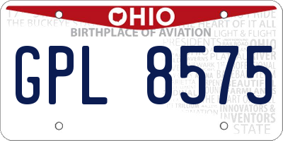 OH license plate GPL8575