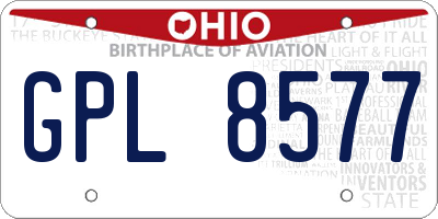 OH license plate GPL8577