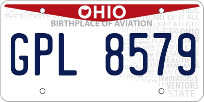 OH license plate GPL8579