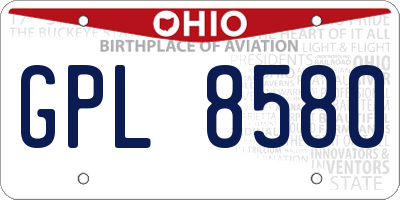 OH license plate GPL8580